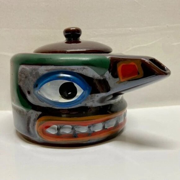 Vintage Native American Creamer Stackable Totem Mask Victoria Ceramics Japan EUC - Picture 5 of 15